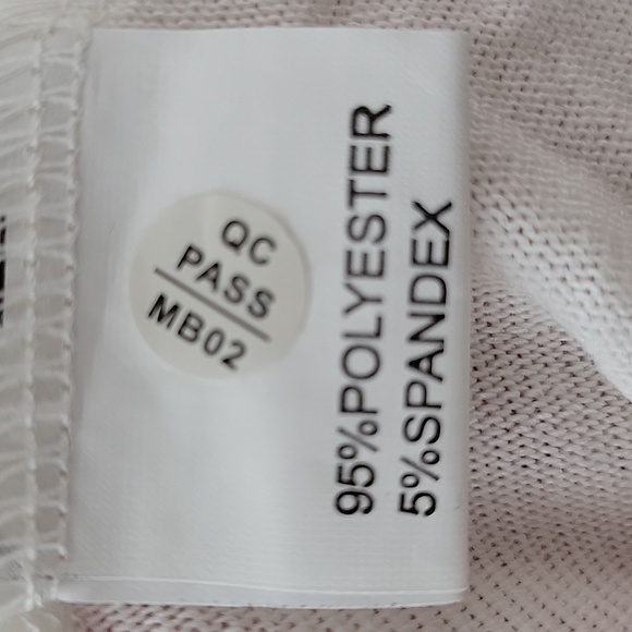 Cream White Long Sleeve Crew Neck T-Shirt in Large Size - Picture 7 of 10